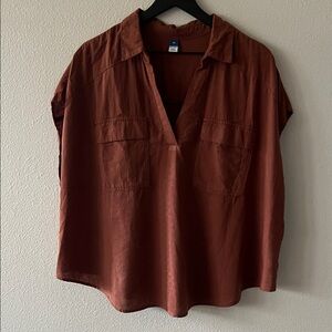 Old Navy Women's Deep Rust Dolman Sleeve Blouse